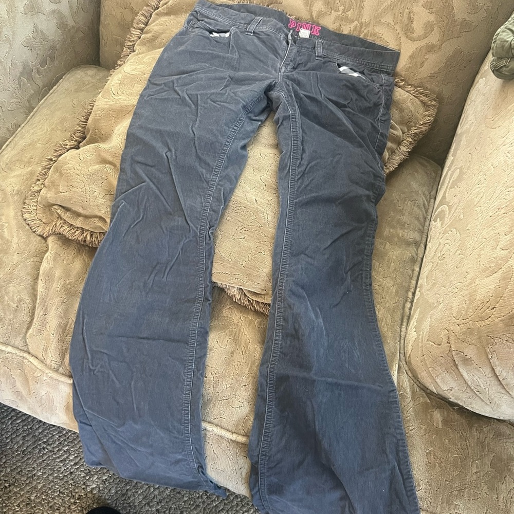 PINK Victoria's Secret Charcoal Corduroy Pants flare/boot cut